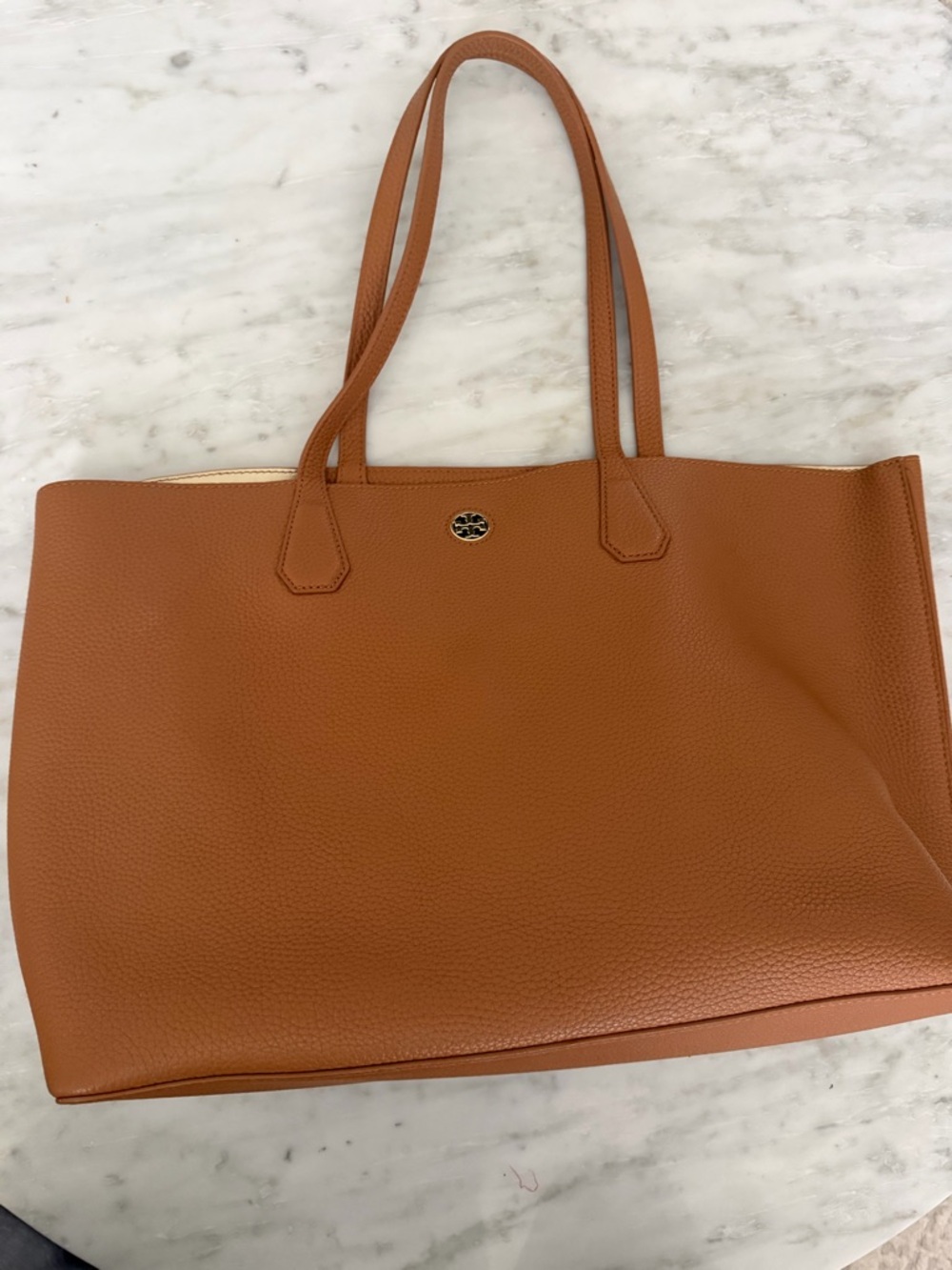 Tory Burch Cognac Brown Leather Tote